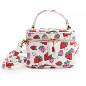 NEW Skinny dip London Women's Vanity Makeup Crossbody Bag with Strawberry Print